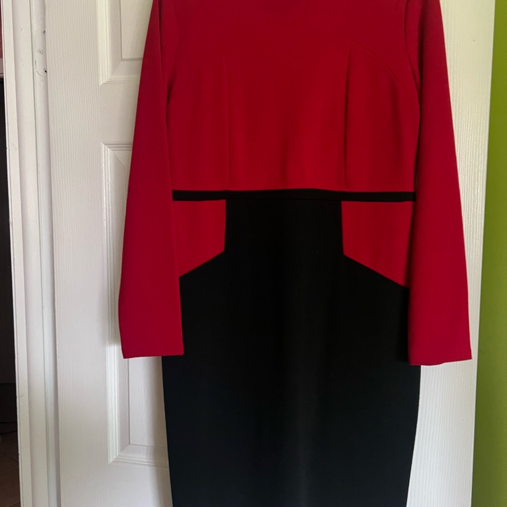 Forever 21 Red and Black Long Sleeve Dress